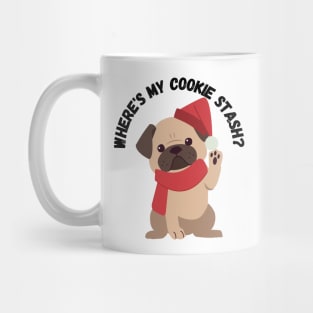 Where's My Cookie Stash? Cute, Dog, Christmas Mug